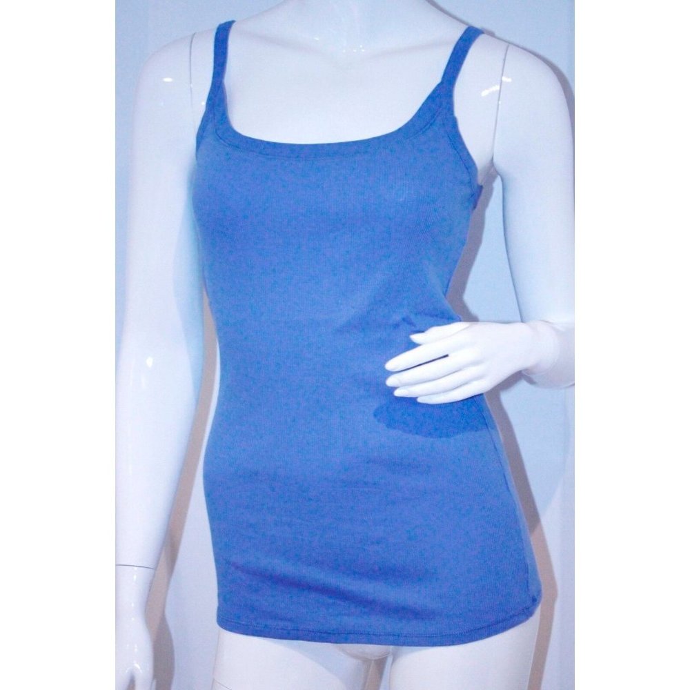 LINQ Women's BLUE Capri TANK Top SHIRT Cotton MODAL Small